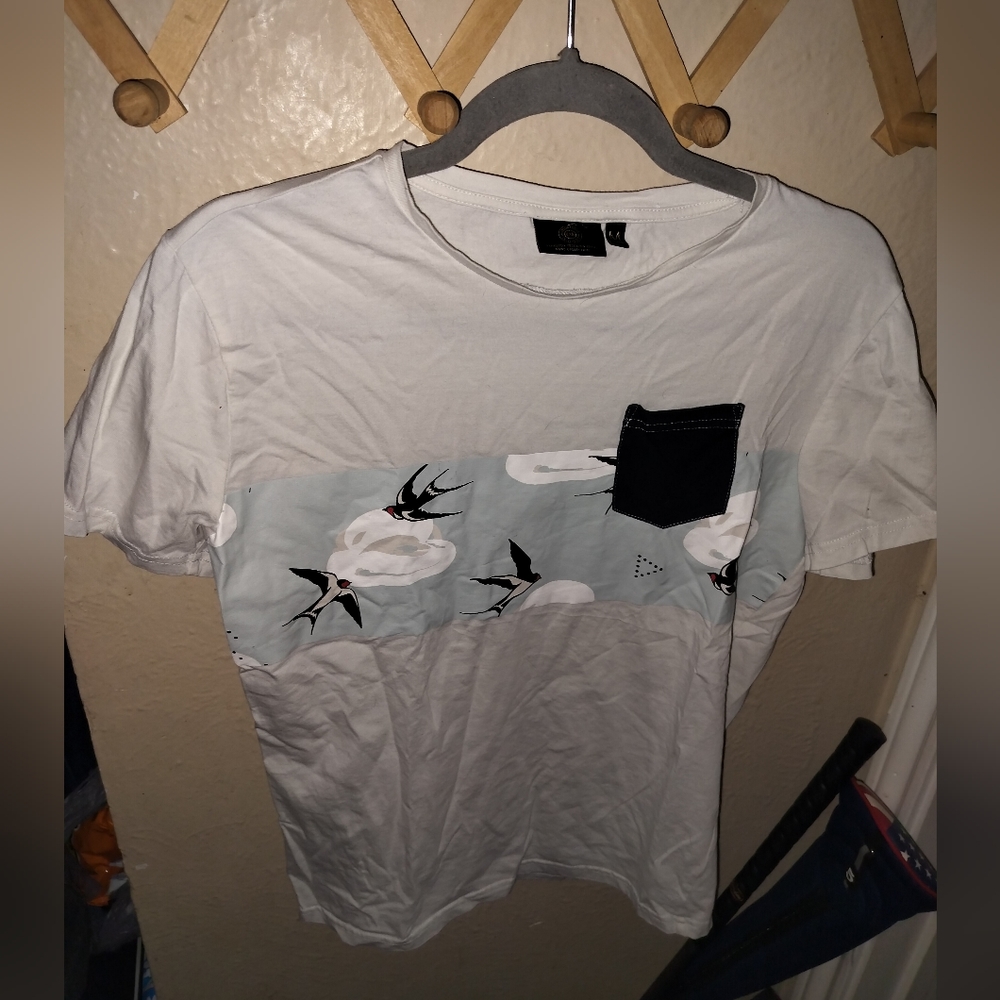 NWOT Angelo Litrico Collection Birds Pocket Tee